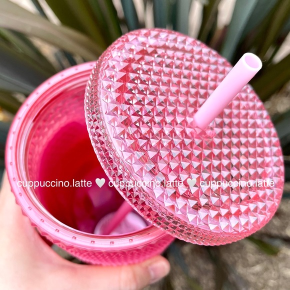 💗NWT SET❤️Starbucks Holiday 2022 Pink Blush ‘Waxberry’ Ombre Bling Studded Cups - Picture 6 of 13